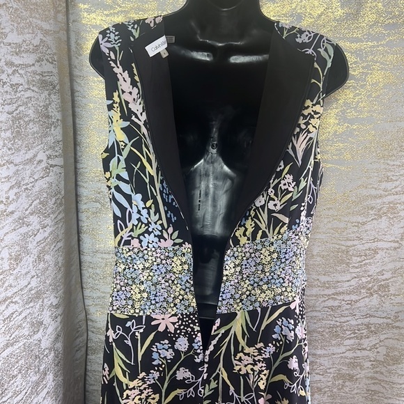 Calvin Klein Women’s Floral Belted A Line Layered Maci Dress Size 8 - Picture 14 of 17